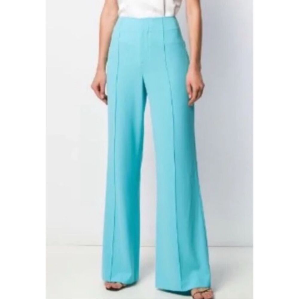 Alice + Olivia Bluebird Dylan High-Waisted Wide-Leg Pants Size 8